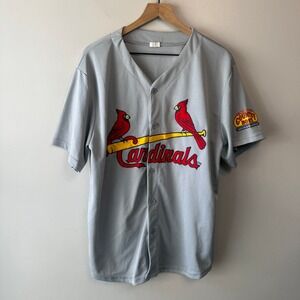 St. Louis Cardinals Baseball Jersey Grey XL Country Bobs Promo Mesh Button Front